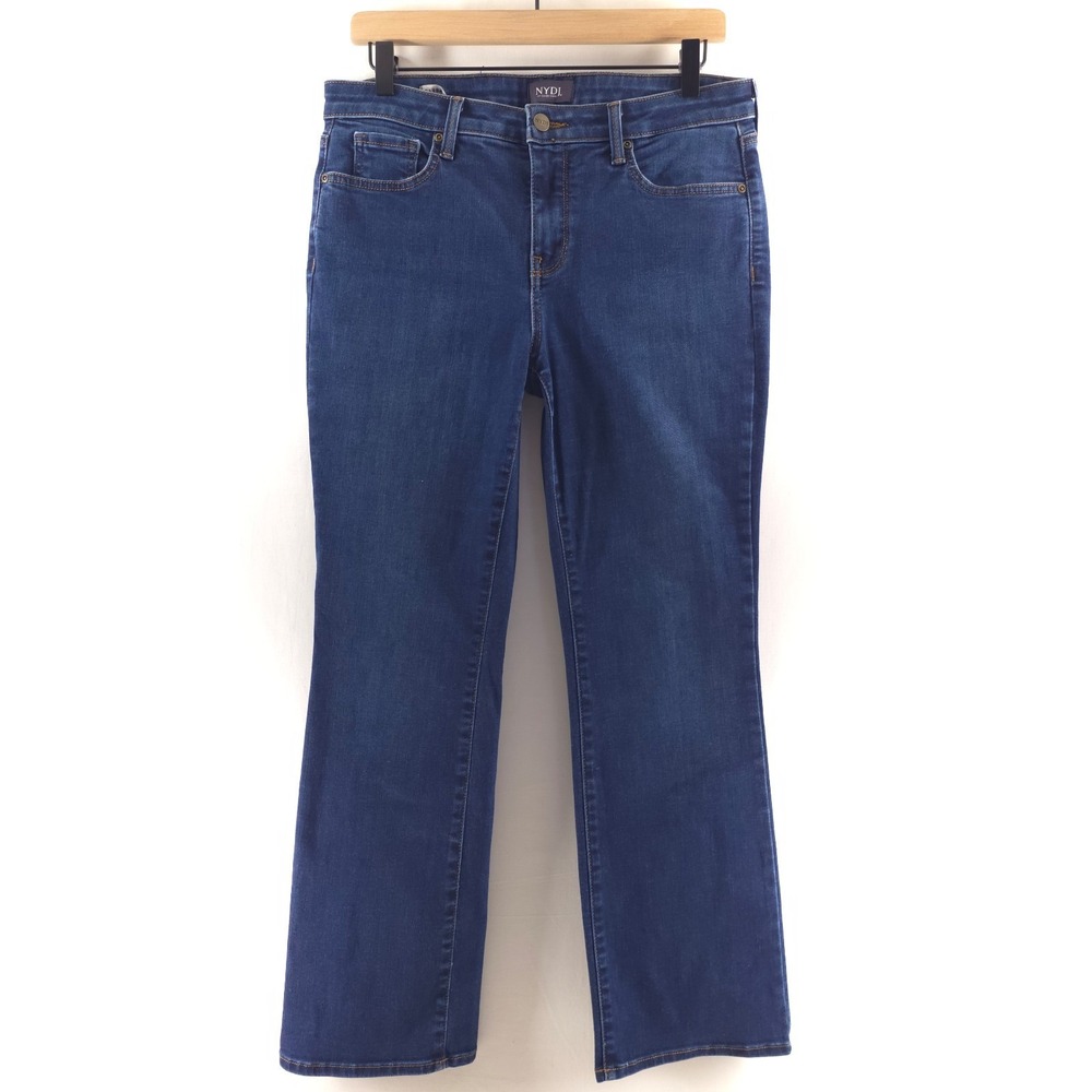 NYDJ Women Jeans Barbara Bootcut 10P Dark Blue Stretch‎ Lift Tuck Denim